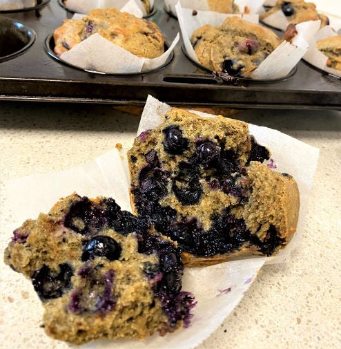 Blueberry, Chocolate and Hemp Protein Muffins