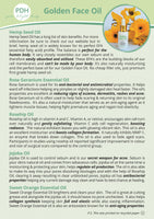 Info flyer on our face oil