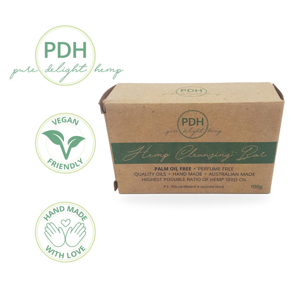 Hand Made Hemp Moisturising Cleansing Bar - Palm Oil Free